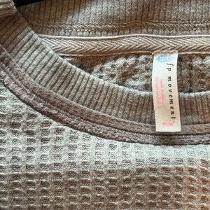 FP Movement by Free People Gray Waffle Knit Crop Top